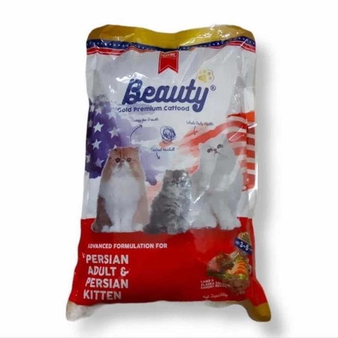 Cod,Bisa- Beauty Gold Persia Cat Food 1Kg Adult Kitten Makanan Kucing