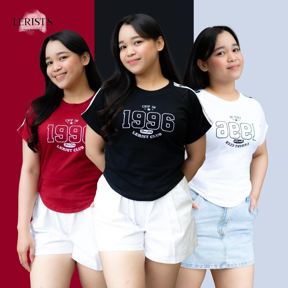 PROMO CROP CHIP IN 1996 LERIST CLUB WOMEN - Tshirt Crop Round neck top tee Kaos atasan wanita cotton