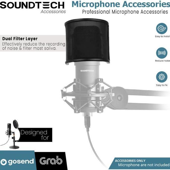 Soundtech Mic Pop Filter Wind Shield U Shape Metal Mesh Mic