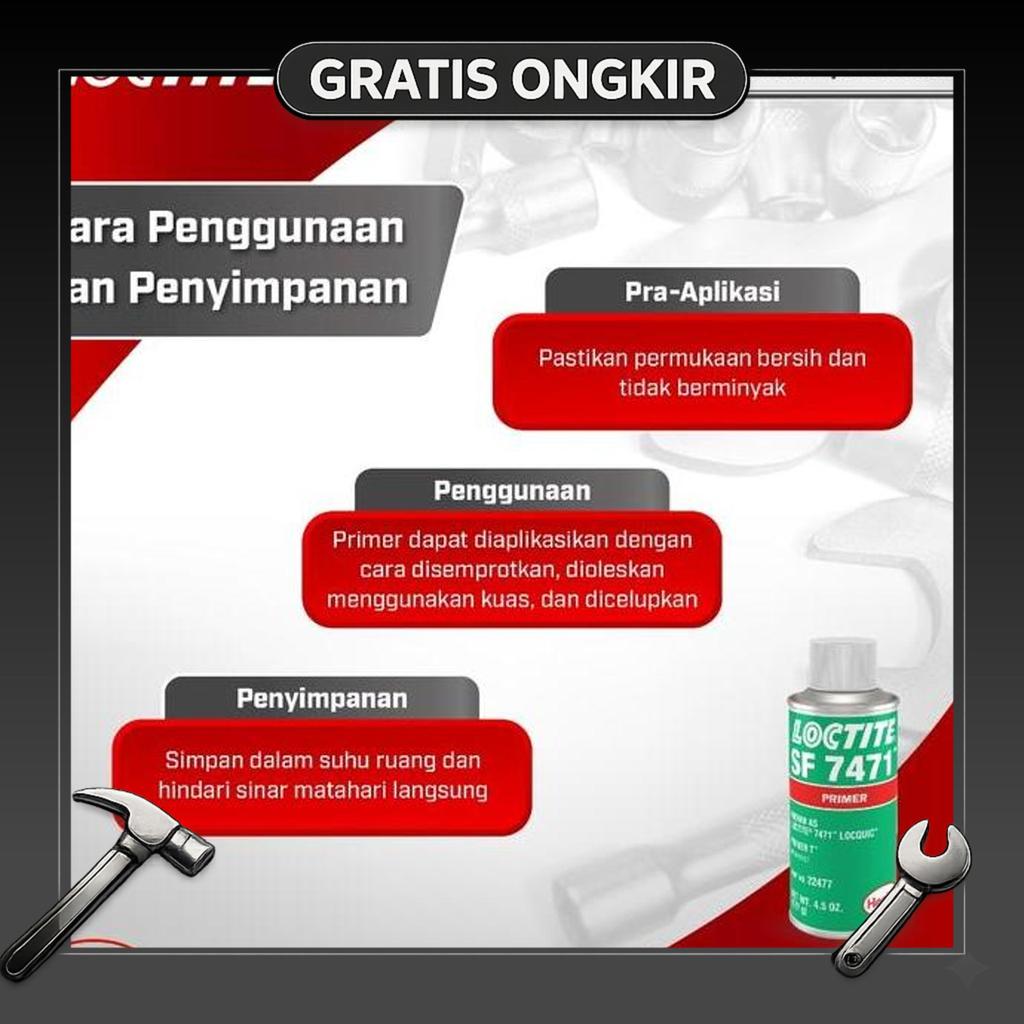 Henkel Loctite Sf 7471 Primer Lem Dan Sealant Anaerobik 4.5 Oz