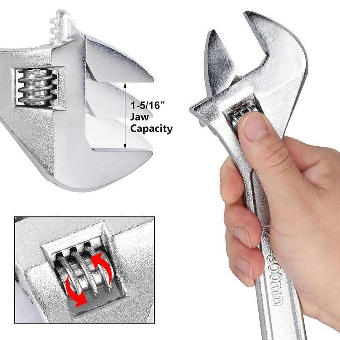 Arifin_dessa - JLD Kunci Inggris Universal Adjustable Wrench Spanner Besar Serbaguna 6-15 Inch Bahan
