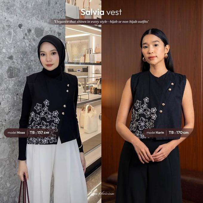 Bynissa - SALVIA VEST - Outerwear - Outer - Vest - Linen - Bordir - Embroidery -  Basic - Baju Atasa