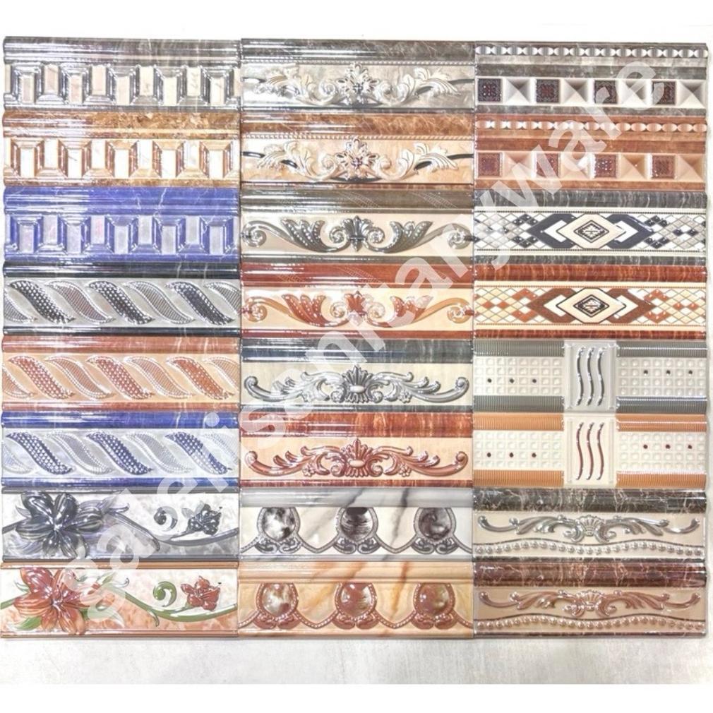 List Keramik Dinding Timbul 8x25cm Import Aneka Rupa / List dinding import / Lis keramik dinding
