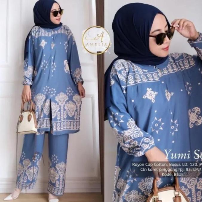 BELANJA SEKARANG SETELAN TUNIK WANITA YUMI SET/SATU SET BAJU DAN CELANA BELANJA SEKARANG