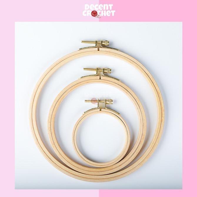 Lengkappoll- Pemidangan Kayu Ring Sulam Hoop Kayu Bambu Embroidery Hoop Midangan