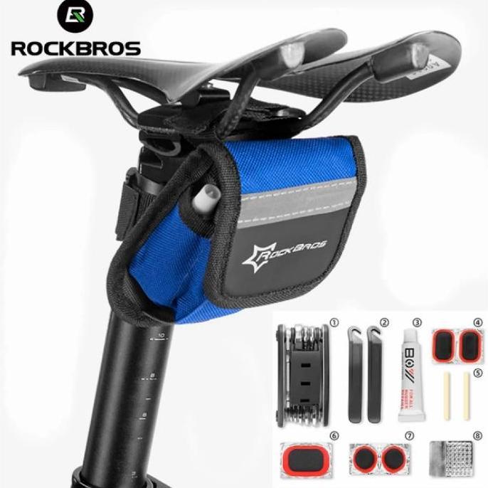 Lengkapbos- Rockbros Kunci Sepeda Tambal Ban Sepeda Lipat Mtb Road Bike Satu Set