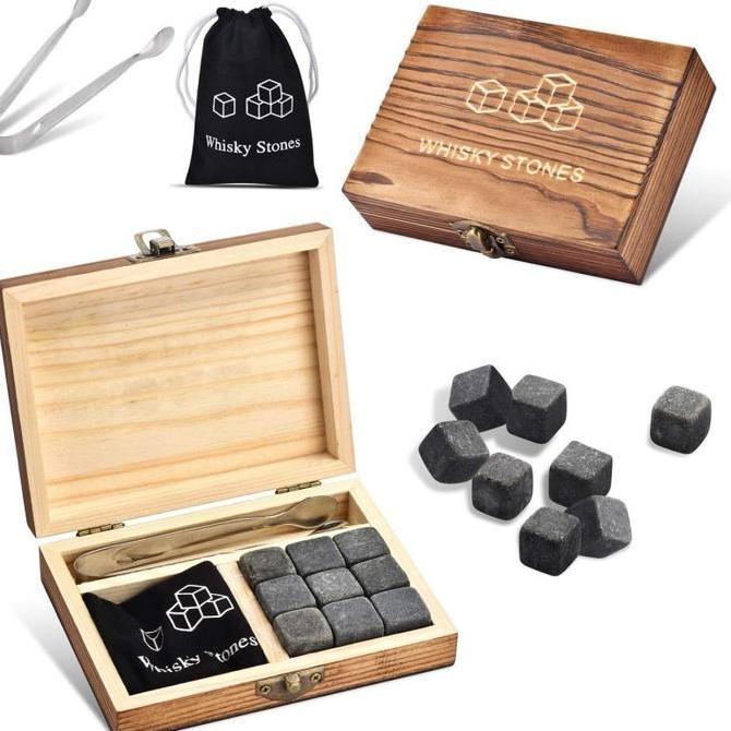 BOWTEKH 1set Dry Whiskey Stone Ice Cubes Reusable Ice Cube Whisky Stone PROTOK