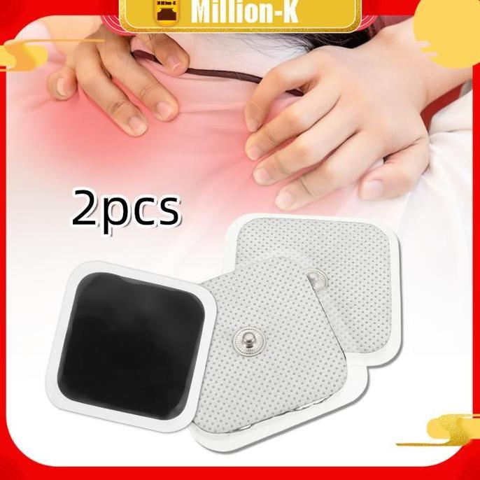 ZHURATMI 2Pcs 5x5cm Pad Electrode EMS / Elektroda Pad Tens / Pad Tens Kancing PROTOK