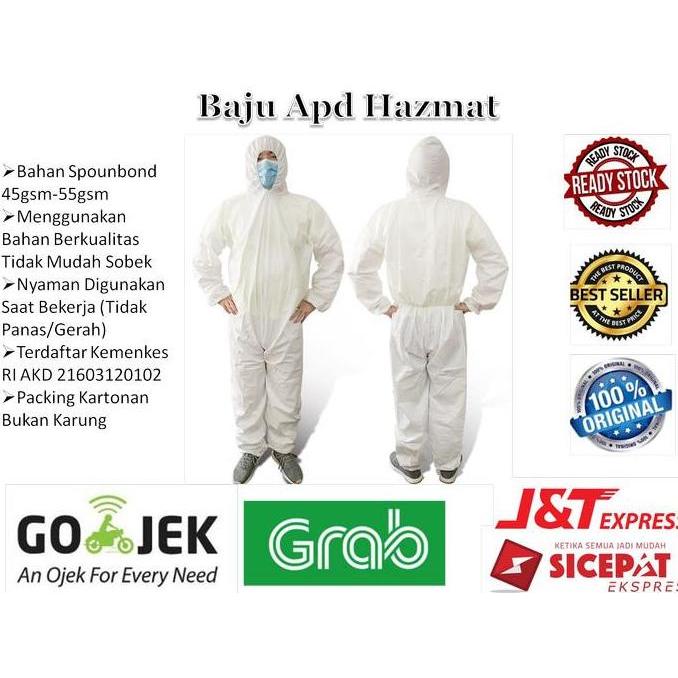 TERLARIS APD HAZMAT BAJU APD MEDIS BAJU APD HAZMAT COVERALL APD HAZMAT TEBAL