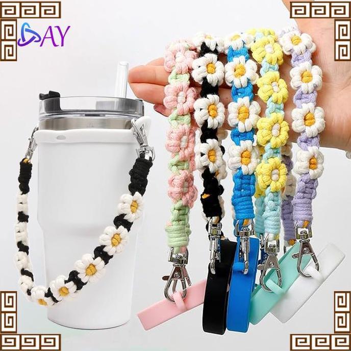 VIVIJEE Stanley Tali Botol Air Olahraga Aksesoris Air Botol Stanley Bohemian Strap Macrame Talibotol