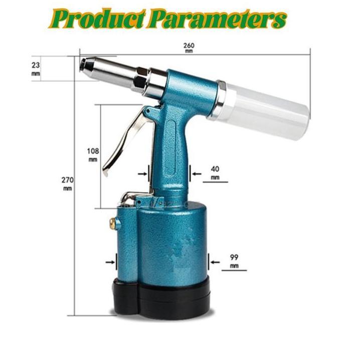 BOWTEKH Pneumatic Riveting Gun Air Tang Rivet Angin Professional Rivet Nut Gun Otomatis Alat Rivet M