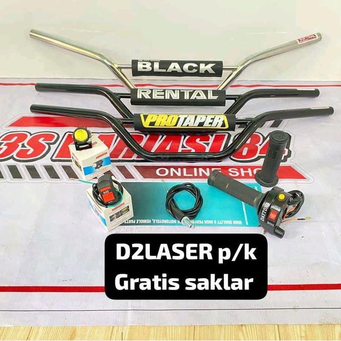 paket hemat stang trail+Gas spontan daytona 2tombol+lampu tembak led=Gratis saklar lampu