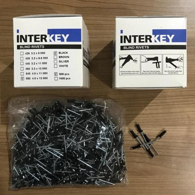 Paku Rivet Warna Blind Rivet 550 Black Brown White 4 MM x 12,7 MM