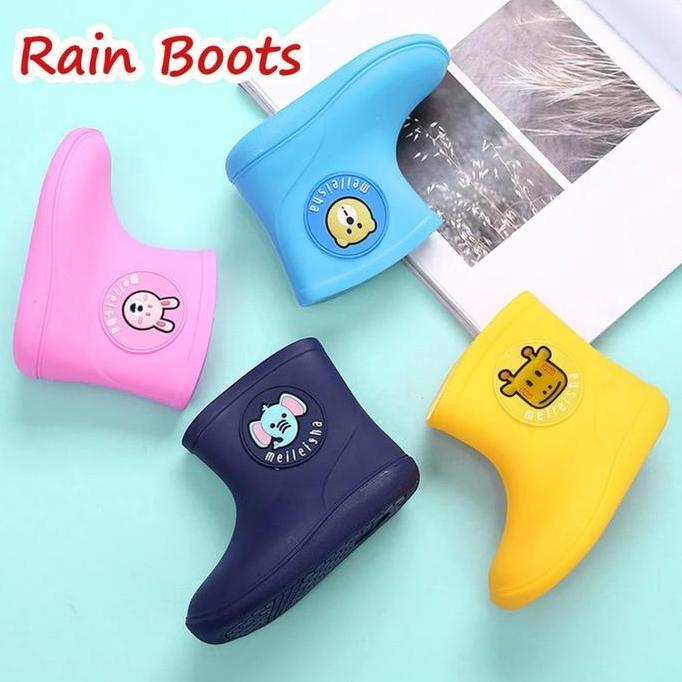 VIVIJEE Rain Boots Jas Hujan Anak Bot Karet Anti Air Cewek Cowok SD 3 4 5 6 7 Tahun Sepatu Boots Pre
