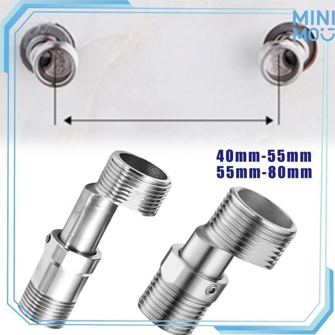 BOWTEKH Nepel Z Kuningan Kran drat 1/2"ke 3/4" Panas Dingin Kelas Atas untuk Kran Bath Tub Nepple Kr