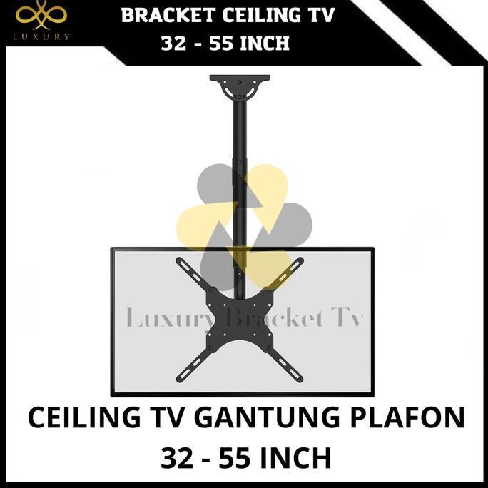 TERLARIS BRACKET TV CEILING MOUNT ADJUSTABLE LED LCD OLED PLASMA 32 - 55 INCH