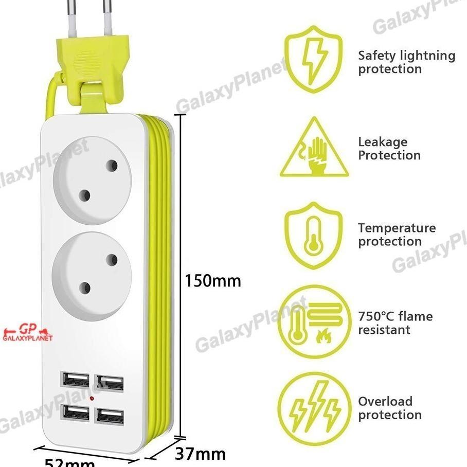 Colokan Listrik 2 Slot Stop Kontak Traveling Stop Kontak Usb 4 Port Stop Kontak Usb Charger