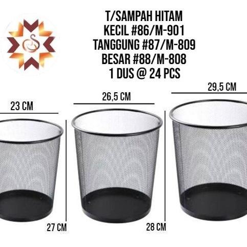 Keranjang Sampah Hitam Besar/ Tempat Sampah Jaring Besi/ Tong Sampah Kawat