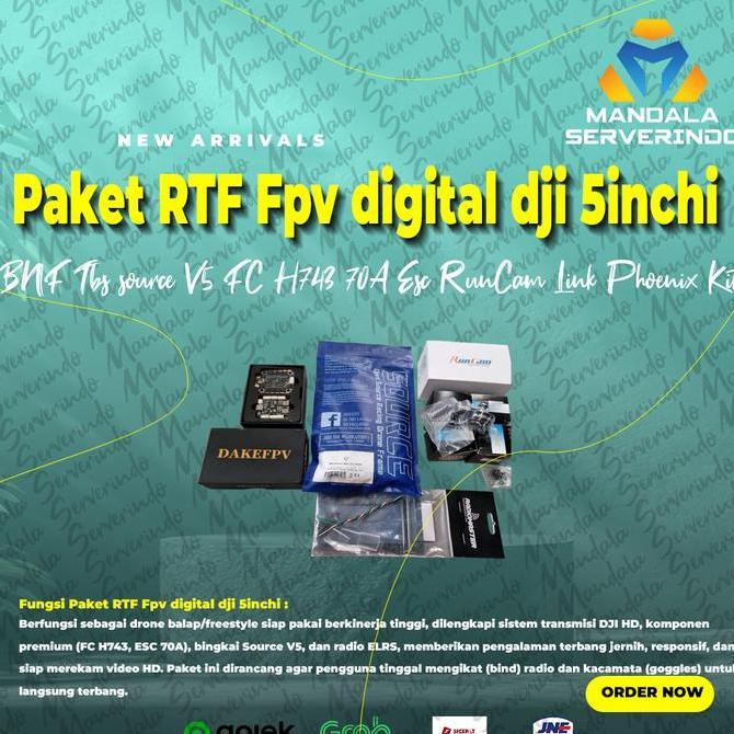 Paket RTF Fpv digital dji 5inchi BNF Tbs source V5 RunCam Link Phoenix Kit HD Digital ELRS
