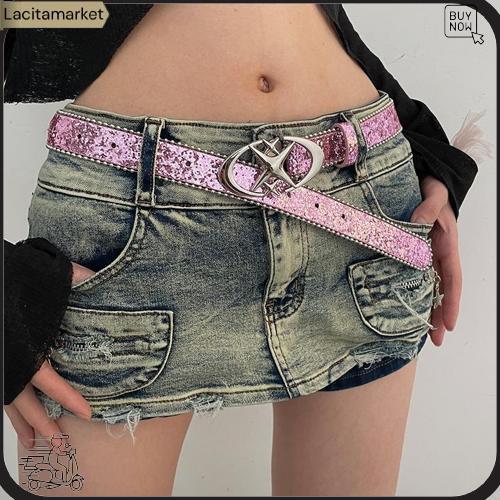 Ikat Pinggang Wanita Belt Wanita Payet Ikat Pinggang Wanita Fashion Sabuk Wanita Punk Fashion Y2K Ik