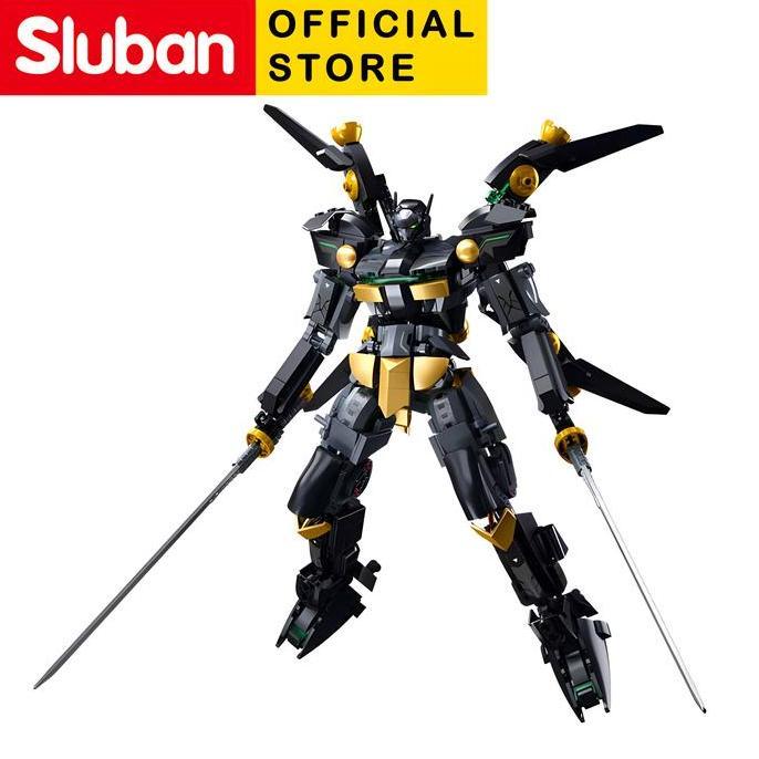 Nofrizalabadi - Mainan Brick Sluban Robot Mecha Black Bat Hero B1052