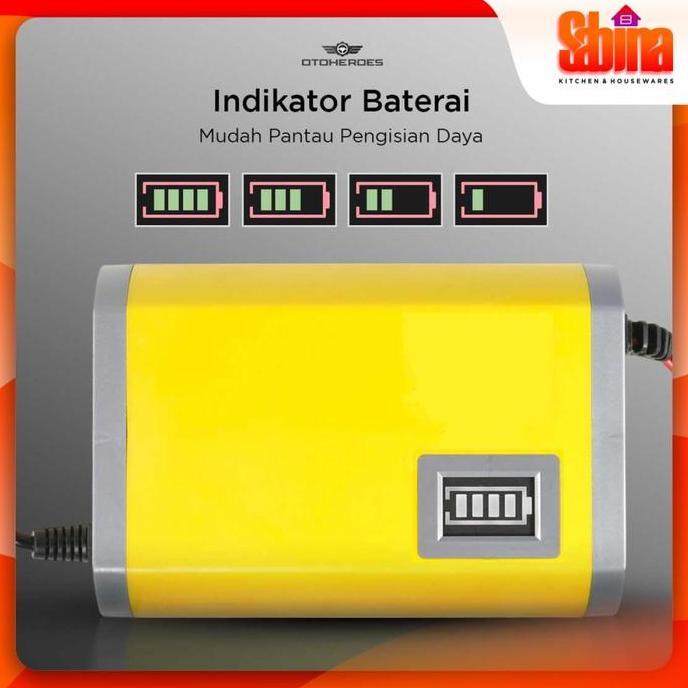 CHARGER AKI ACCU PORTABLE MOTOR MOBIL BATTERY 6A 12V EU PLUG 20-80AH BESTSELLER