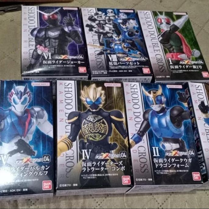 Shodo XX 4 Kamen Rider Ichigo Vulcan Kuuga Dragon Skull double joker
