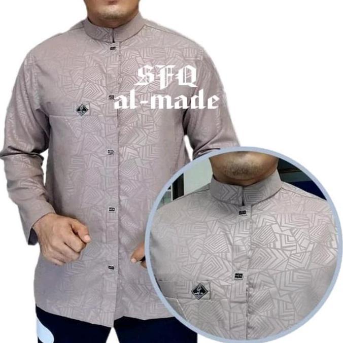 Clothes- Koko Lengan Panjang Koko Embos Kancing Jepret Jasko Dewasa Bunga Baju Motif Motif Pria