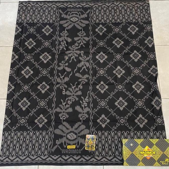 Lancar- Kain Sarung Wadimor Muslim Dewasa Motif Batik Bunga Bali Tenun Katun Special Hitam Black San