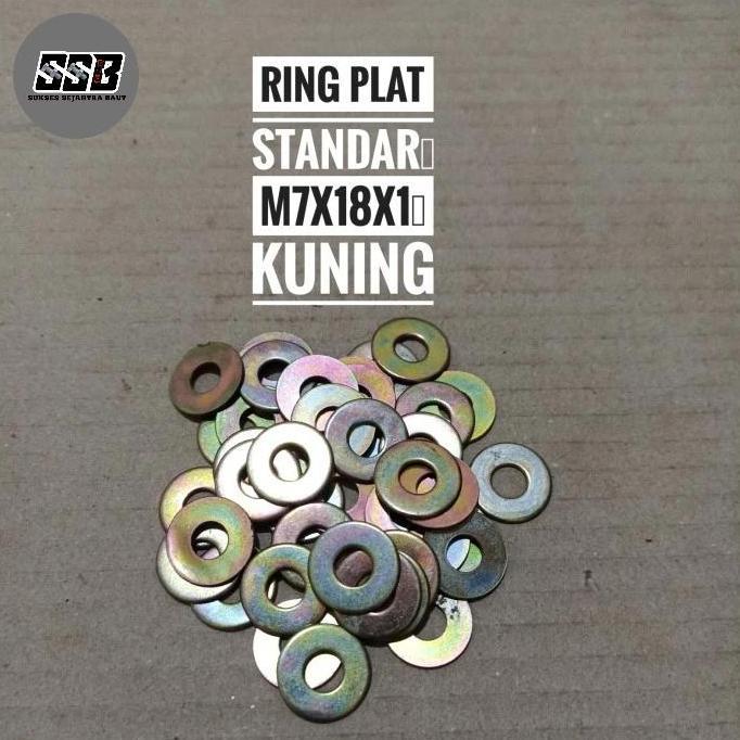 RING PLAT 7X18X1 KUNING RING PLAT M7 PAKET (100PCS) BEST SELLER