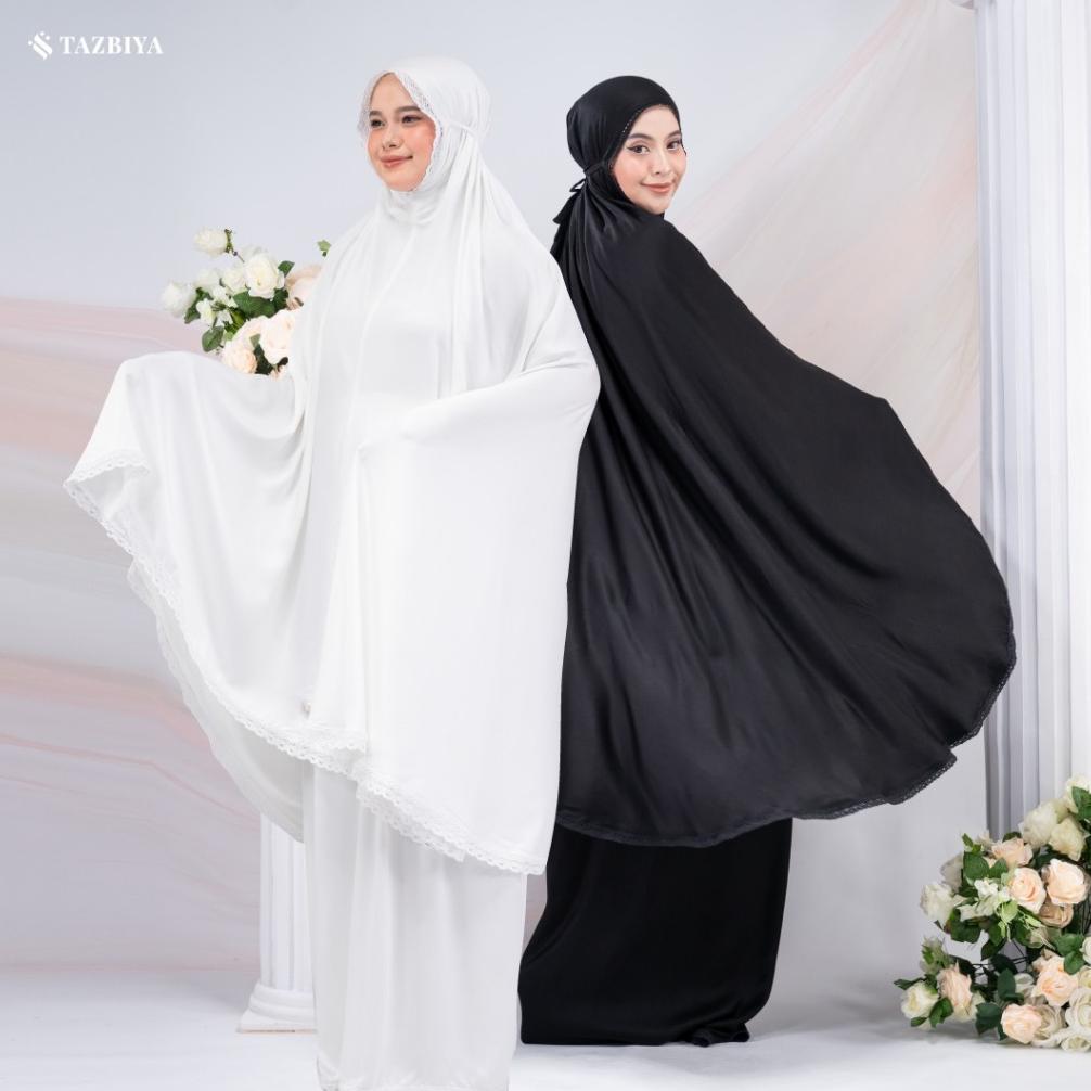 Tazbiya - Mukena Putih Premium Khazzanah Haji | Mukena Umroh | All Size Fit To Jumbo