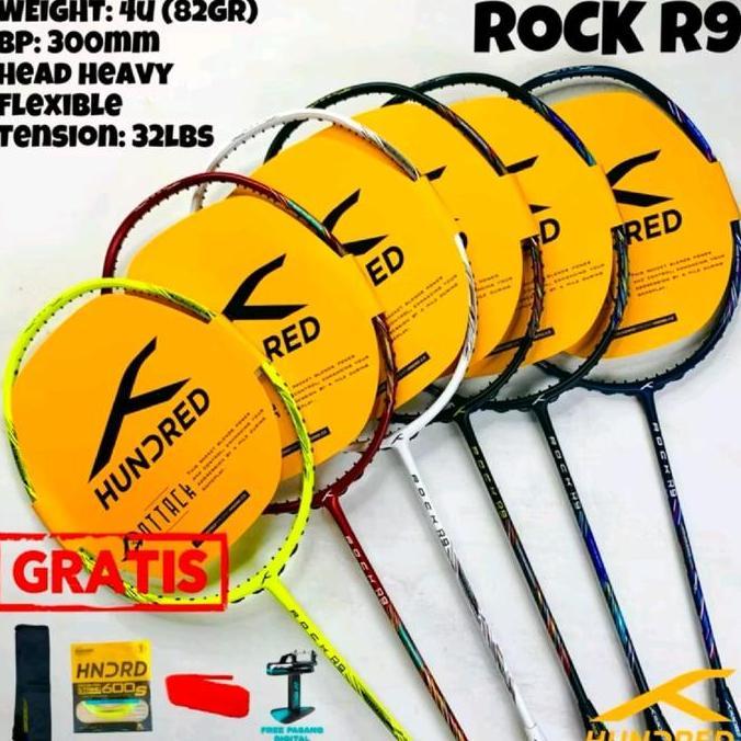 Raket Badminton HUNDRED ROCK R8 R9 32LBS HDRD HNDRD R 8 9 Original