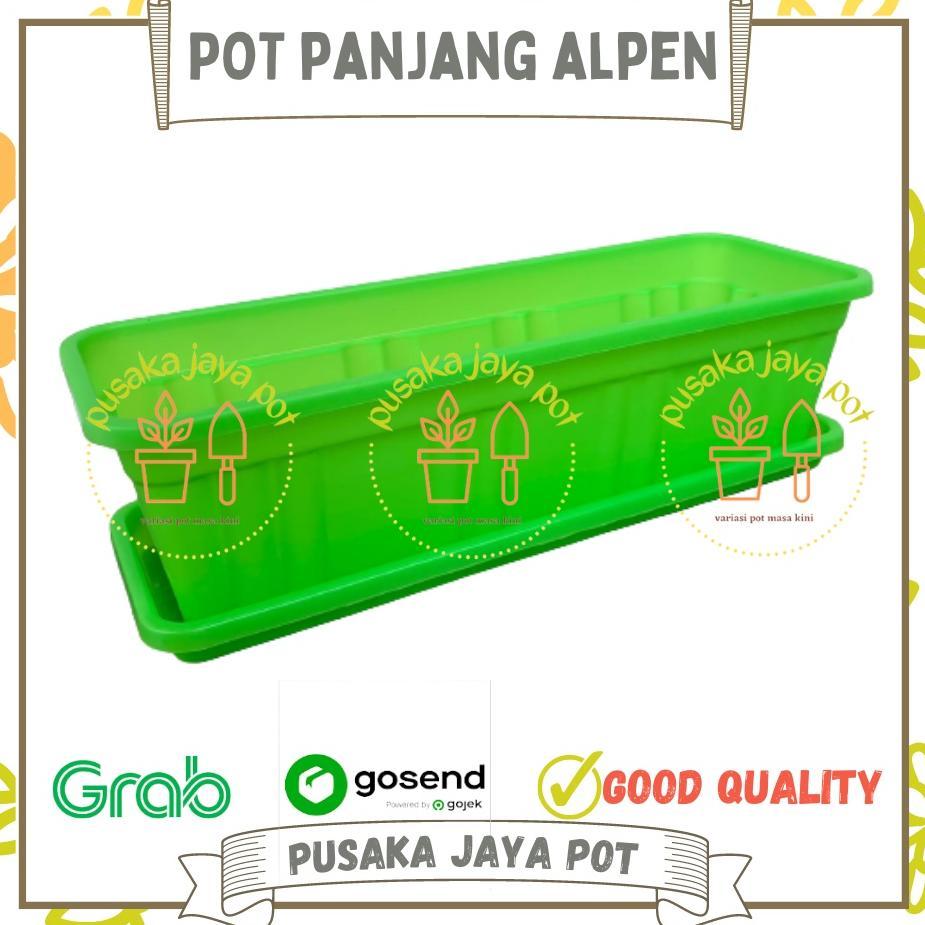 Promo Cod Pot Panjang Alpen 50+Tatakan Putih Hitam Hijau Coklat Merah Bata Pot Bunga Segi Panjang 50