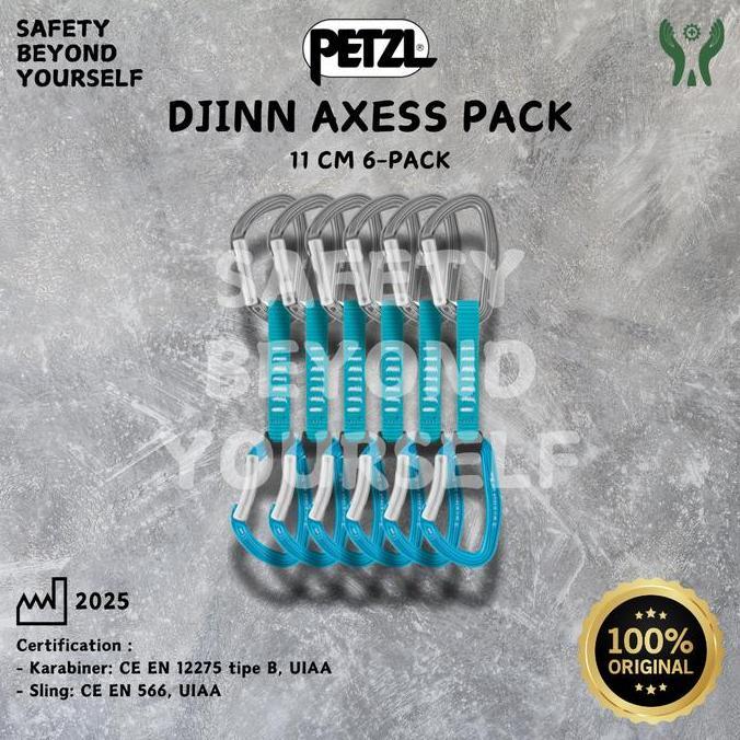 NEW DJINN AXESS PACK PETZL Quickdraw Runner 11 cm Isi 6 - untuk Keselamatan Kerja di Ketinggian Akse