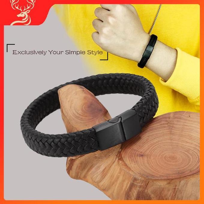 GIYANYAR Gelang Kulit Tenun Pria Gesper Gelang Kulit Pria Original Gelang Hadiah Ulang Tahun
