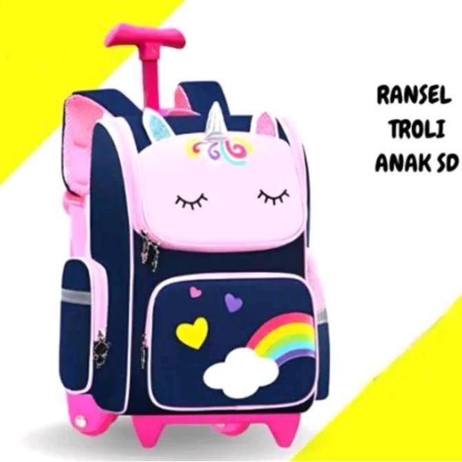 Abak- Tas Troli Anak Perempuan Tk Sd Unicorn Tas Koper Anak Lucu