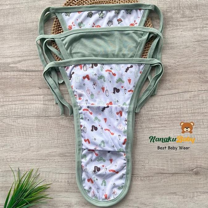 Whoiam- Nanaku Baby - Isi 6 Pcs & 12 Pcs Popok Bayi Baru Lahir ( Popok Kain Tali ) Series Hijau Mint