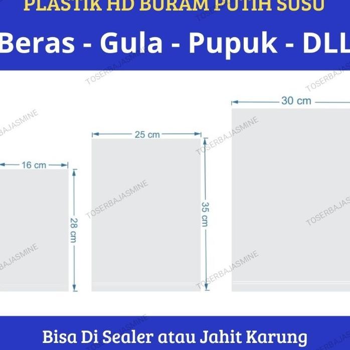 Plastik Polos Hd Ori Kemasan Beras , Gula , Pupuk  Dll 1Kg/2Kg/3Kg/5Kg (Isi 100 Lembar)