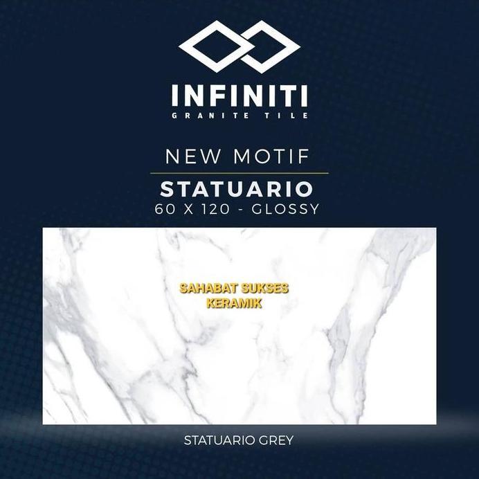GRANIT INFINITY 60X120 STATUARIO GREY GLOSSY KW 1