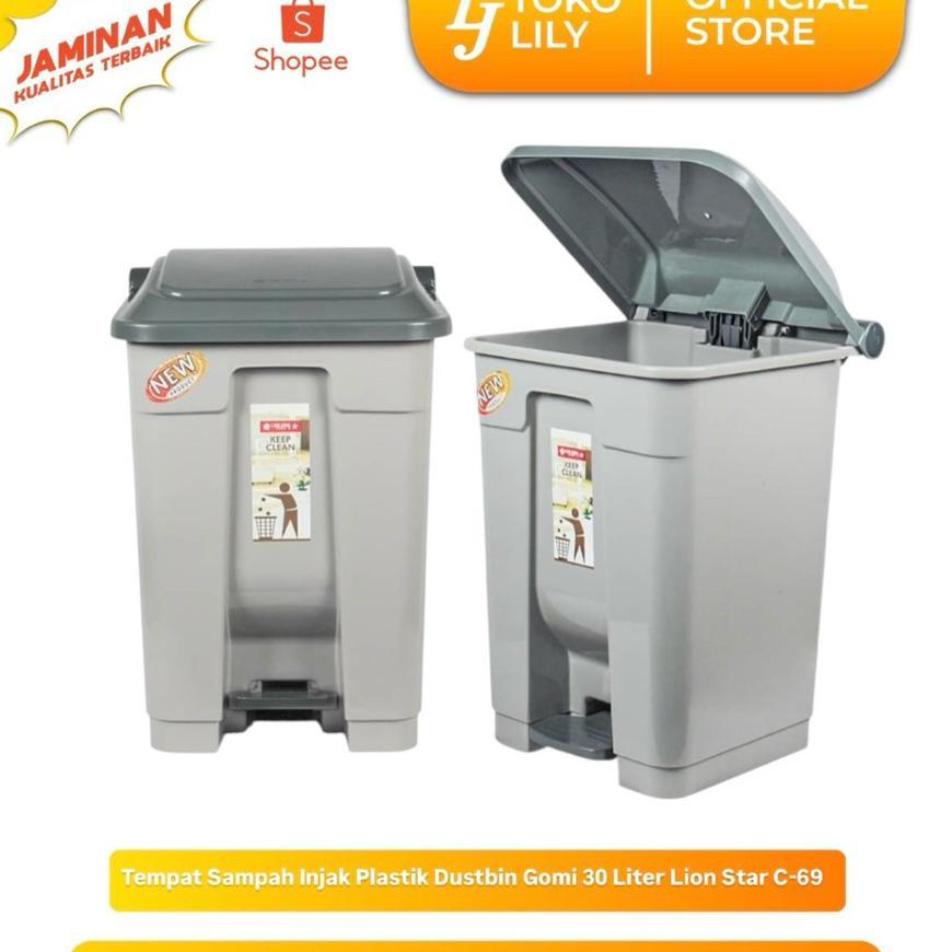 Tempat Sampah Injak Plastik Dustbin Gomi 30 Liter Lion Star C-69