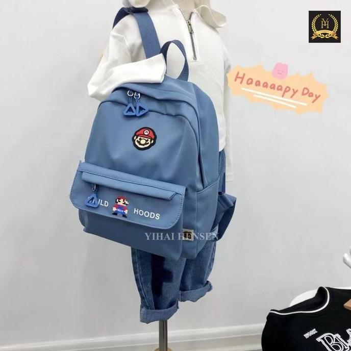 [Y&H] Tas Ransel Anak Sekolah Tas Punggung Logo MARIO UNISEX import -YH386