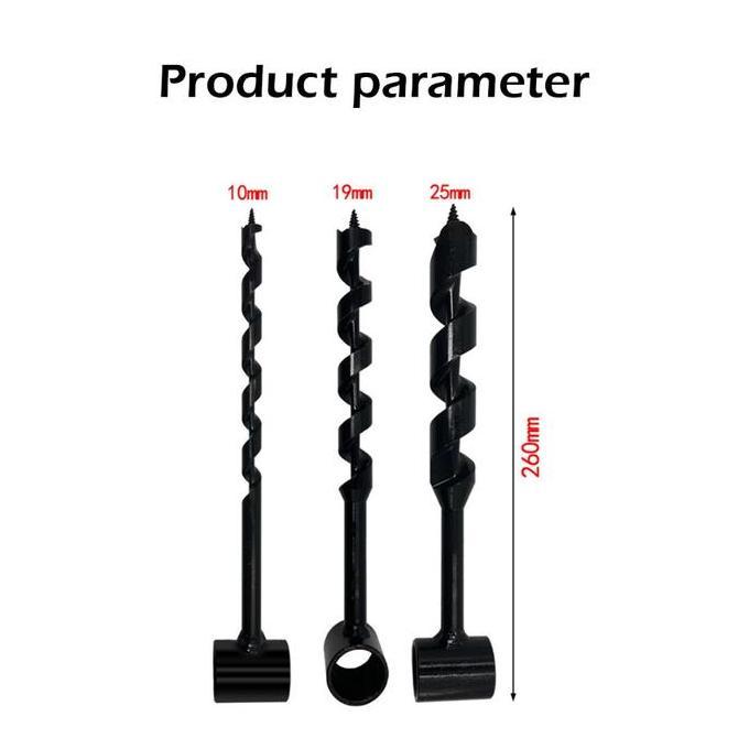 BOTOF Bor Manual Tangan Kayu Mata Bor 10MM 19MM 25MM Auger Buatan Tangan Alat Bertahan Hidup Di Huta