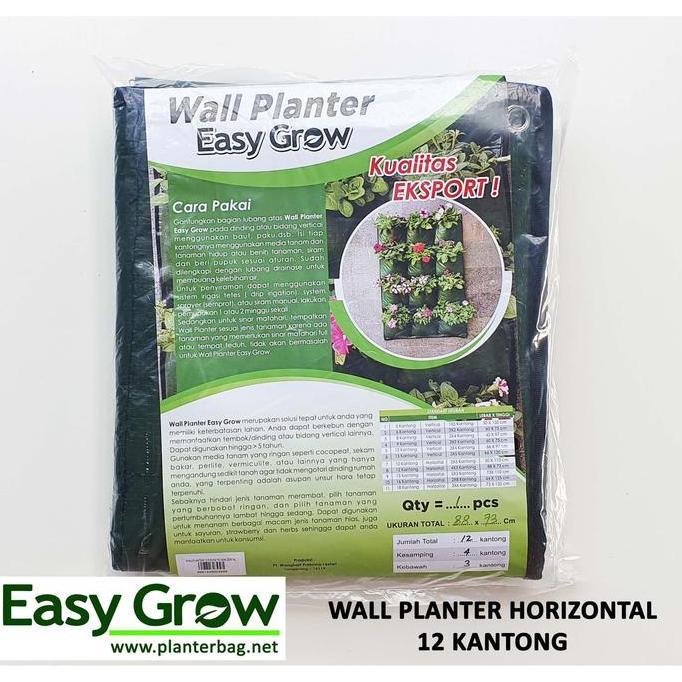 Wall Planter Easy Grow 12 Kantong (3 x 4 Kantong Horizontal)