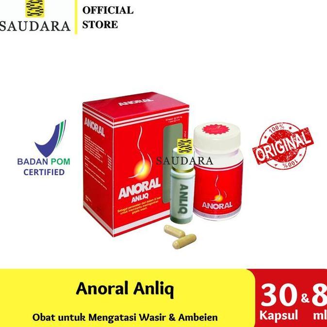 TERLARIS - ANORAL KAPSUL 30'S + ANLIQ 8 ML | OBAT WASIR, AMBEIEN, AMBEYEN