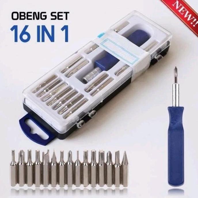 MATEGAV Obeng Set 16 in 1 Obeng Serbaguna / Obeng Magnet / Obeng Motor Obeng HP