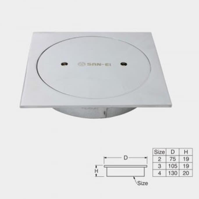 San-Ei Square Floor Clean Out 4 Inch Hn 59