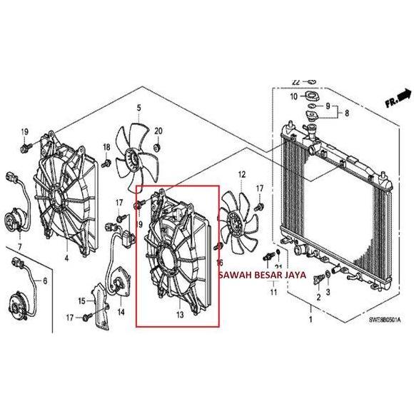 TERMURAH SHROUD FAN RUMAH KIPAS TEMPAT MOTOR FAN RADIATOR AC CRV RE GEN 3