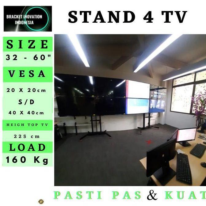 TERBARU - Stand bracket tv | Standing bracket tv 4 layar  55 50 49 43 32 inch