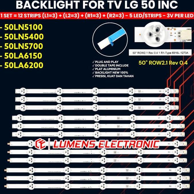 TERMURAH - BACKLIGHT TV LG 50 INCH 50LN5100 50LN5400 50LN5700 50LA6200 50LA6130 LAMPU BL LED 50LN 50