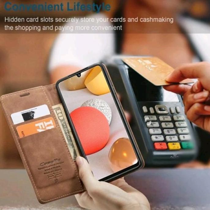 Case Compatible For Samsung A32 4G / A325F Flip Wallet Leather Case Cover Sarung Dompet Caseme kulit